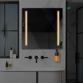 LED Spiegel Quadratisch | Wandschalter-Steuerung | Warmweißes Licht - Reyze Seria Salono Model 5